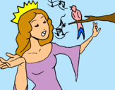 Dibuix Princesa cantant pintat per cristina