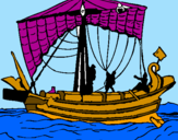 Dibuix Vaixell romà  pintat per etan
