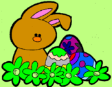 Dibuix Conillet de Pasqua pintat per FERNANDO