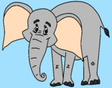 Dibuix Elefant feliç pintat per li
