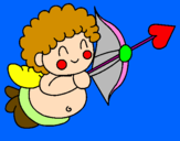 Dibuix Cupido pintat per gemma i xavier