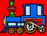 Dibuix Tren pintat per locomotora