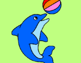 Dibuix Dofí jugant amb una pilota pintat per nami