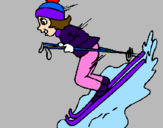 Dibuix Esquiadora pintat per ot pi