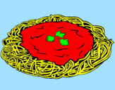 Dibuix Espaguetis amb formatge pintat per m