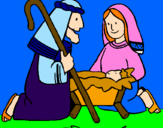 Dibuix Adoren al nen Jesús  pintat per el nacimiento de jesus