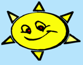 Dibuix Sol somrient pintat per anònim