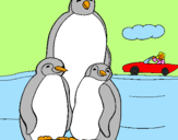 Dibuix Família pingüí  pintat per judit ferrer