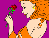 Dibuix Princesa amb una rosa pintat per joan