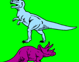 Dibuix Triceratops i tiranosaurios rex  pintat per andrea