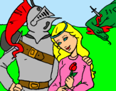 Dibuix Sant Jordi y la princesa pintat per QUERALT RODRIGUEZ