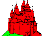 Dibuix Castell medieval pintat per noa     BEBE
