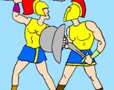 Dibuix Lluita de gladiadors pintat per albert 1