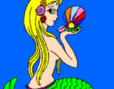 Dibuix Sirena i perla pintat per Marta Pareja Arenas