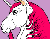 Dibuix Cap d'unicorn pintat per judith
