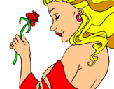 Dibuix Princesa amb una rosa pintat per esther