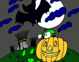 Dibuix Paisatge de Halloween pintat per aaron