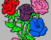 Dibuix Ram de roses pintat per Alma i lucia i mireia c a
