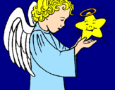 Dibuix Àngel i estrella pintat per nadala1