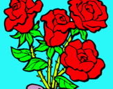 Dibuix Ram de roses pintat per Esther