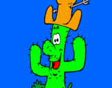 Dibuix Cactus amb barret  pintat per mireia alvarez