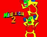 Dibuix Madagascar 2 Manson i Phil pintat per piti i potot