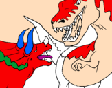 Dibuix Lluita de dinosauris pintat per alverto