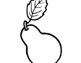 Dibuix pera pintat per poma