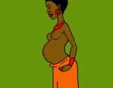 Dibuix Dona de Kenya pintat per clara