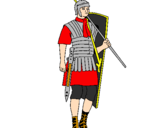 Dibuix Soldat romà  pintat per caballer 3 pintat