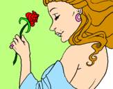Dibuix Princesa amb una rosa pintat per mireia
