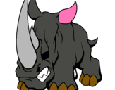 Dibuix Rinoceront II pintat per martri