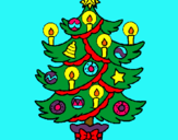 Dibuix Arbre de Nadal amb espelmes pintat per lorea.s.c