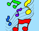 Dibuix Notes en l'escala musical  pintat per jordi  nevot
