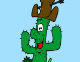 Dibuix Cactus amb barret  pintat per samuel