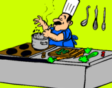 Dibuix Cuiner en la cuina pintat per julia pascual