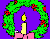 Dibuix Corona de nadal i una espelma pintat per laia