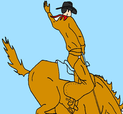 Dibuix Vaquer a cavall pintat per lluc v. i flora v.