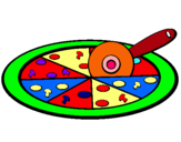 Dibuix Pizza pintat per MERITXELL