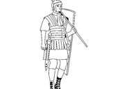 Dibuix Soldat romà  pintat per caballer 3