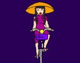Dibuix Xina amb bicicleta pintat per elia