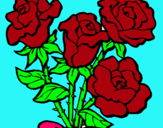 Dibuix Ram de roses pintat per ana