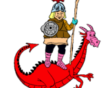 Dibuix Sant Jordi i el drac pintat per arnau ortega casanovas