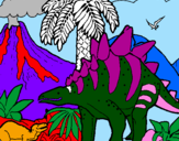 Dibuix Família de Tuojiangosauris pintat per gabriel