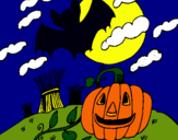 Dibuix Paisatge de Halloween pintat per daiana