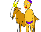 Dibuix Cabra i nen africà pintat per silvia