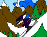 Dibuix Esquiador pintat per mireia c