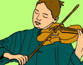 Dibuix Violinista  pintat per MARGA