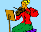Dibuix Dama violinista pintat per montse  romagosa