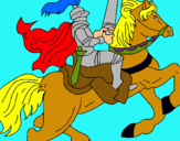 Dibuix Cavaller a cavall pintat per CARLA